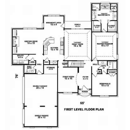 Floorplan 1 for House Plan #053-01738