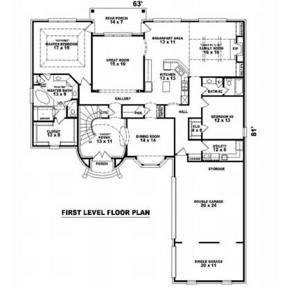 Floorplan 1 for House Plan #053-01742
