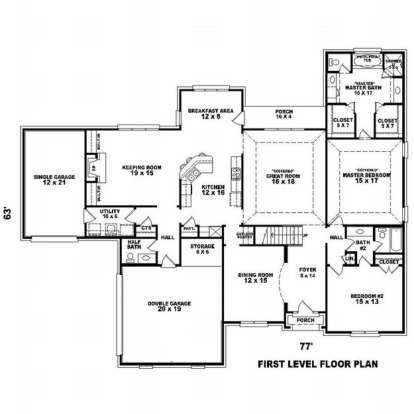 Floorplan 1 for House Plan #053-01743