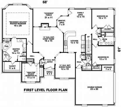 Floorplan 1 for House Plan #053-01746