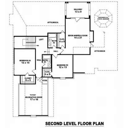 Floorplan 2 for House Plan #053-01749