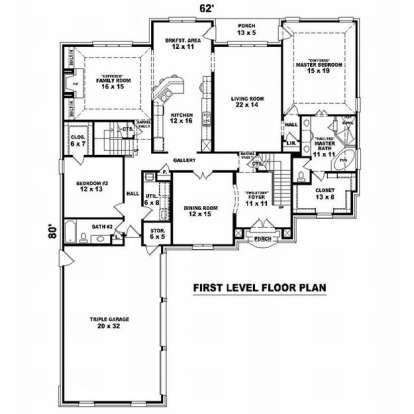 Floorplan 1 for House Plan #053-01751