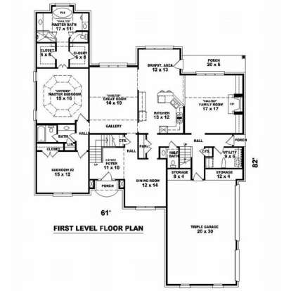 Floorplan 1 for House Plan #053-01753