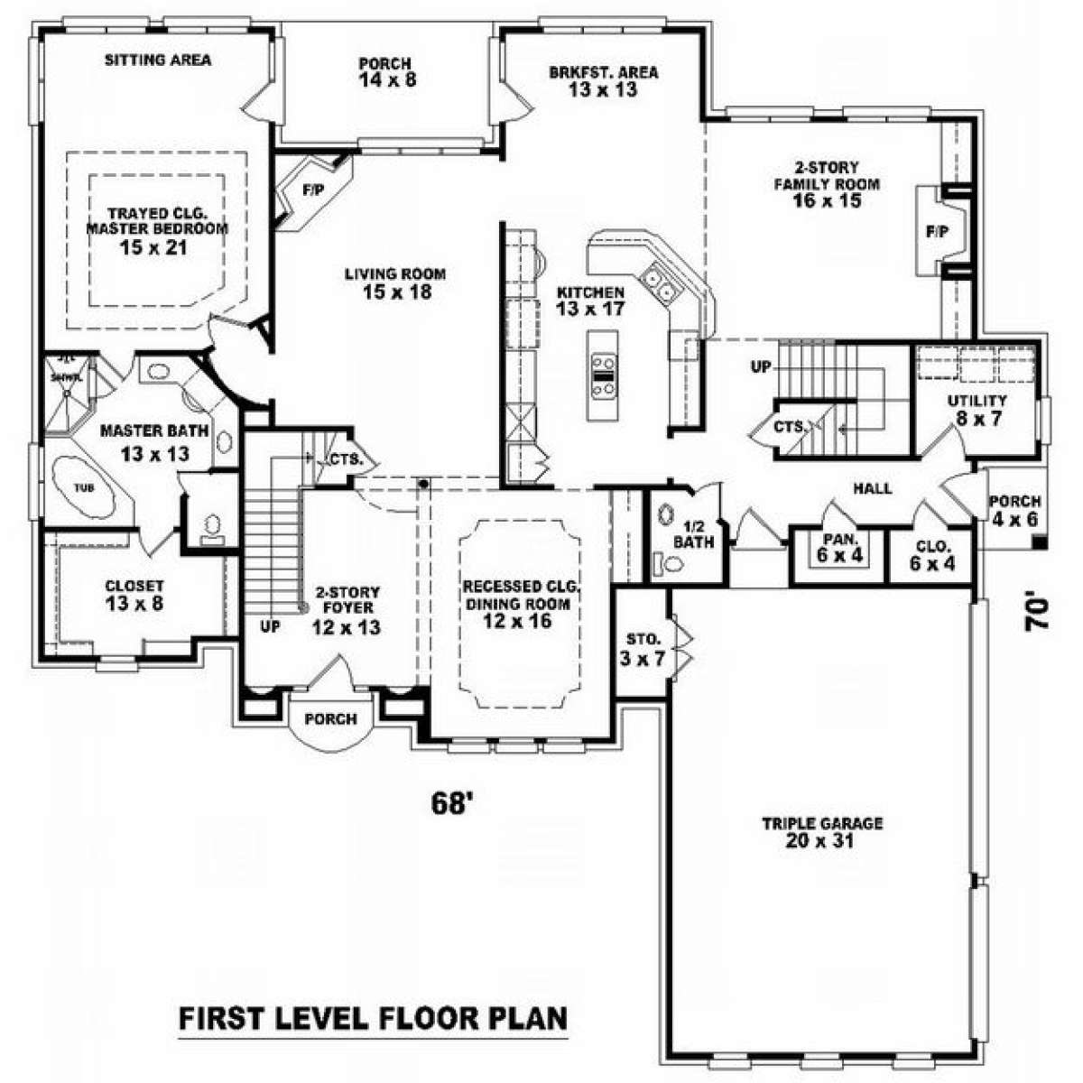 Floorplan 1 for House Plan #053-01754