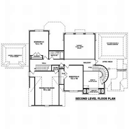 Floorplan 2 for House Plan #053-01755