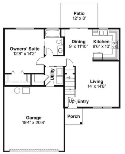 First Floor for House Plan #035-00283