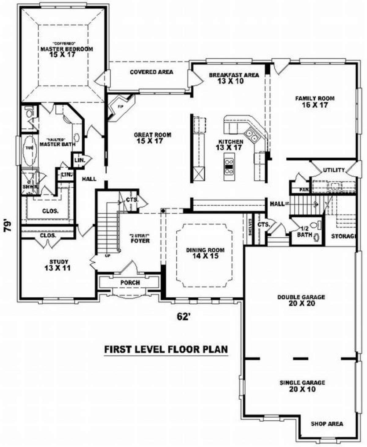 Floorplan 1 for House Plan #053-01756