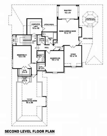 Floorplan 2 for House Plan #053-01757