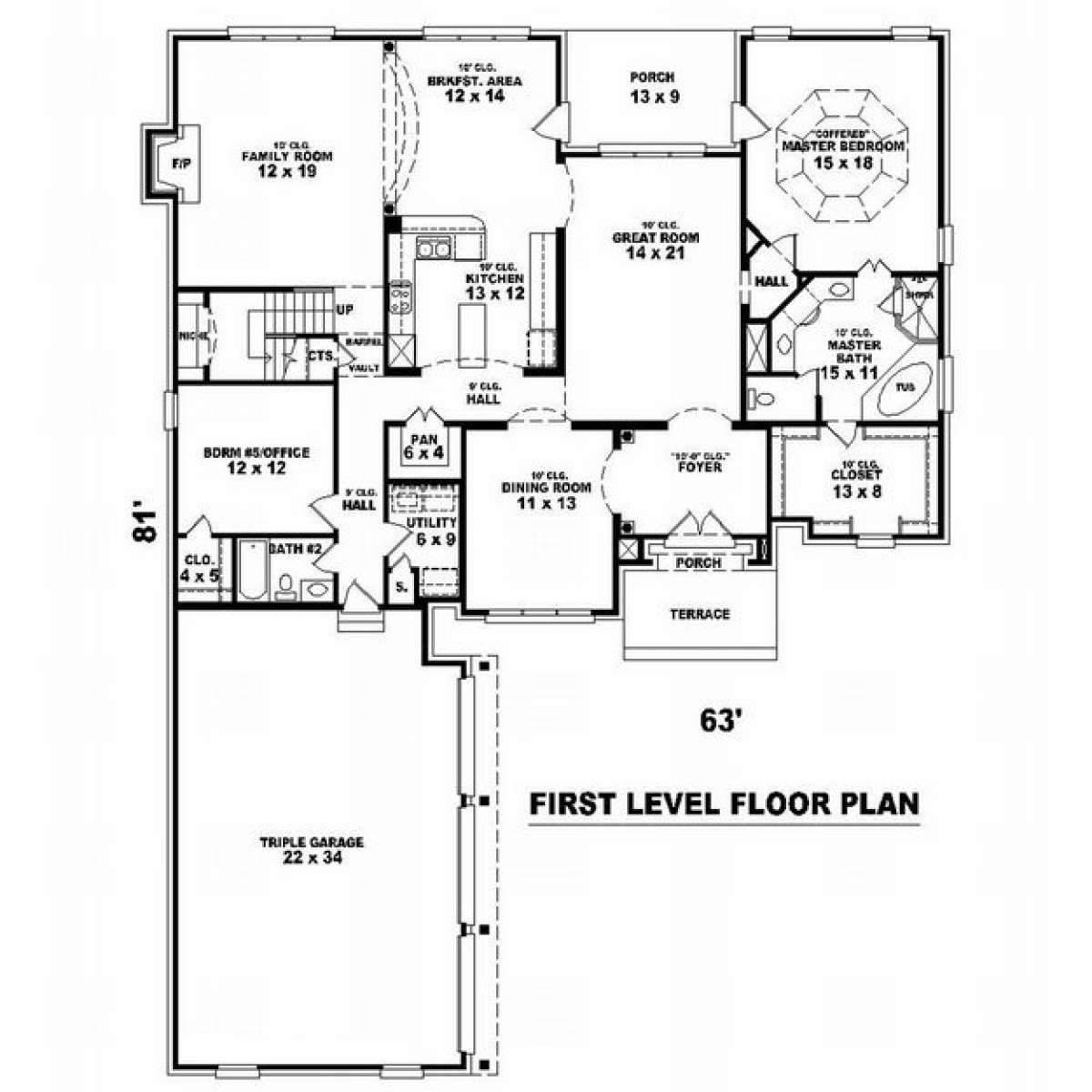 Floorplan 1 for House Plan #053-01759