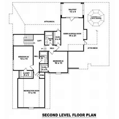 Floorplan 2 for House Plan #053-01761