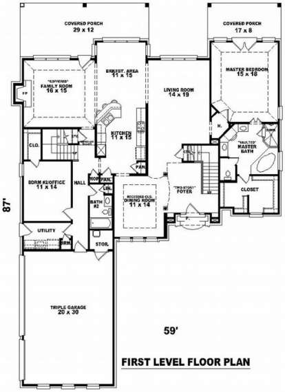 Floorplan 1 for House Plan #053-01765