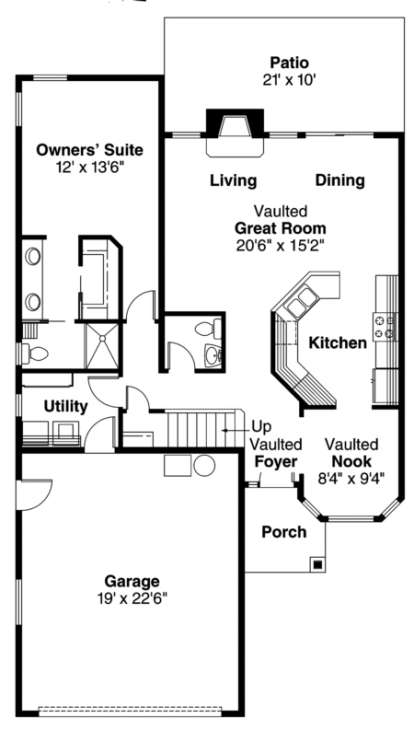 First Floor for House Plan #035-00284