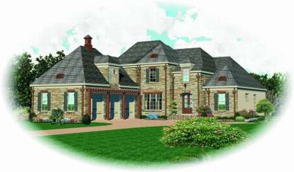 3 Bed, 4 Bath, 4373 Square Foot House Plan - #053-01768