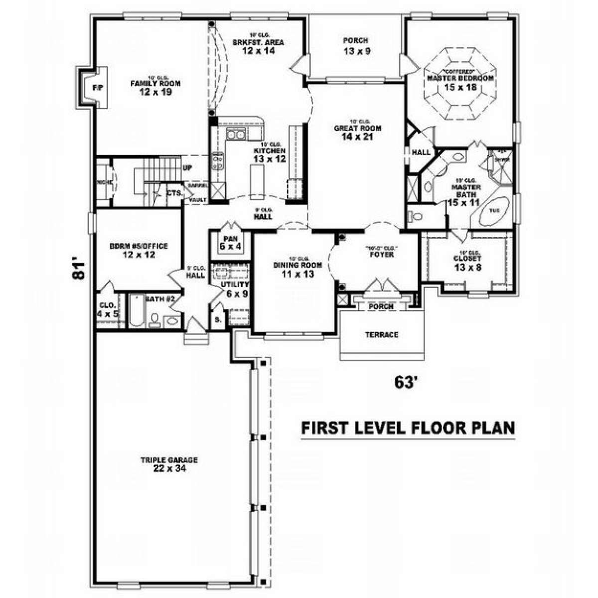 Floorplan 1 for House Plan #053-01768