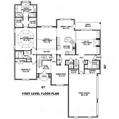 Floorplan 1 for House Plan #053-01769
