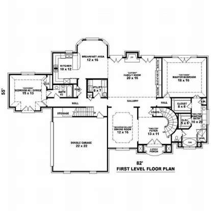 Floorplan 1 for House Plan #053-01771