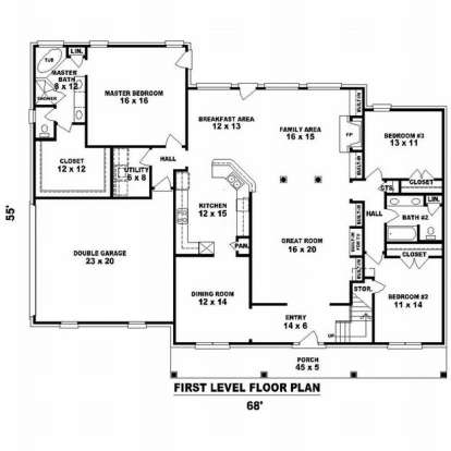 Floorplan 1 for House Plan #053-01776