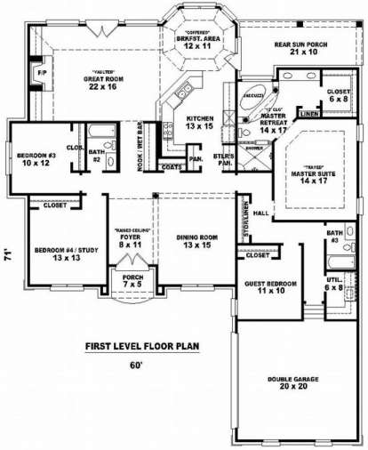 Floorplan1 for House Plan #053-01782