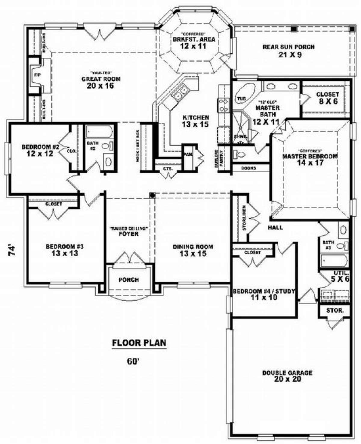 Floorplan 1 for House Plan #053-01783