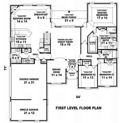 Floorplan 1 for House Plan #053-01785