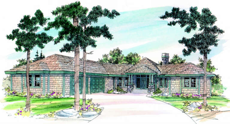 Vacation House Plan #035-00286 Elevation Photo