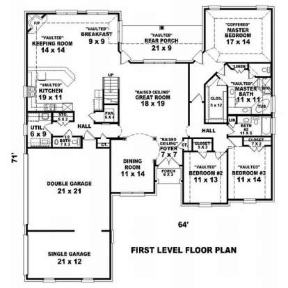 Floorplan 1 for House Plan #053-01786