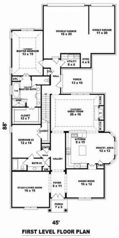 Floorplan 1 for House Plan #053-01791