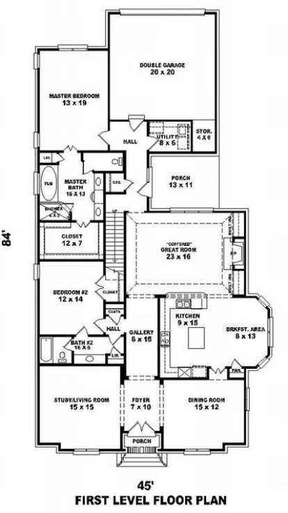 Floorplan 1 for House Plan #053-01793