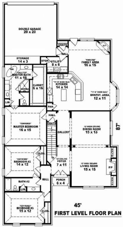 Floorplan 1 for House Plan #053-01798