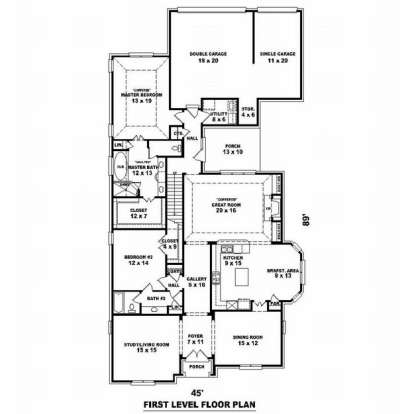 Floorplan 1 for House Plan #053-01801