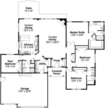 Floorplan for House Plan #035-00288