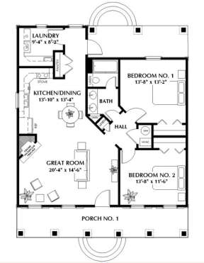 Floorplan 1 for House Plan #1776-00005