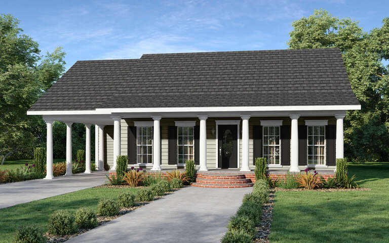 Southern House Plan #1776-00008 Elevation Photo