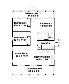 Floorplan 1 for House Plan #1776-00012