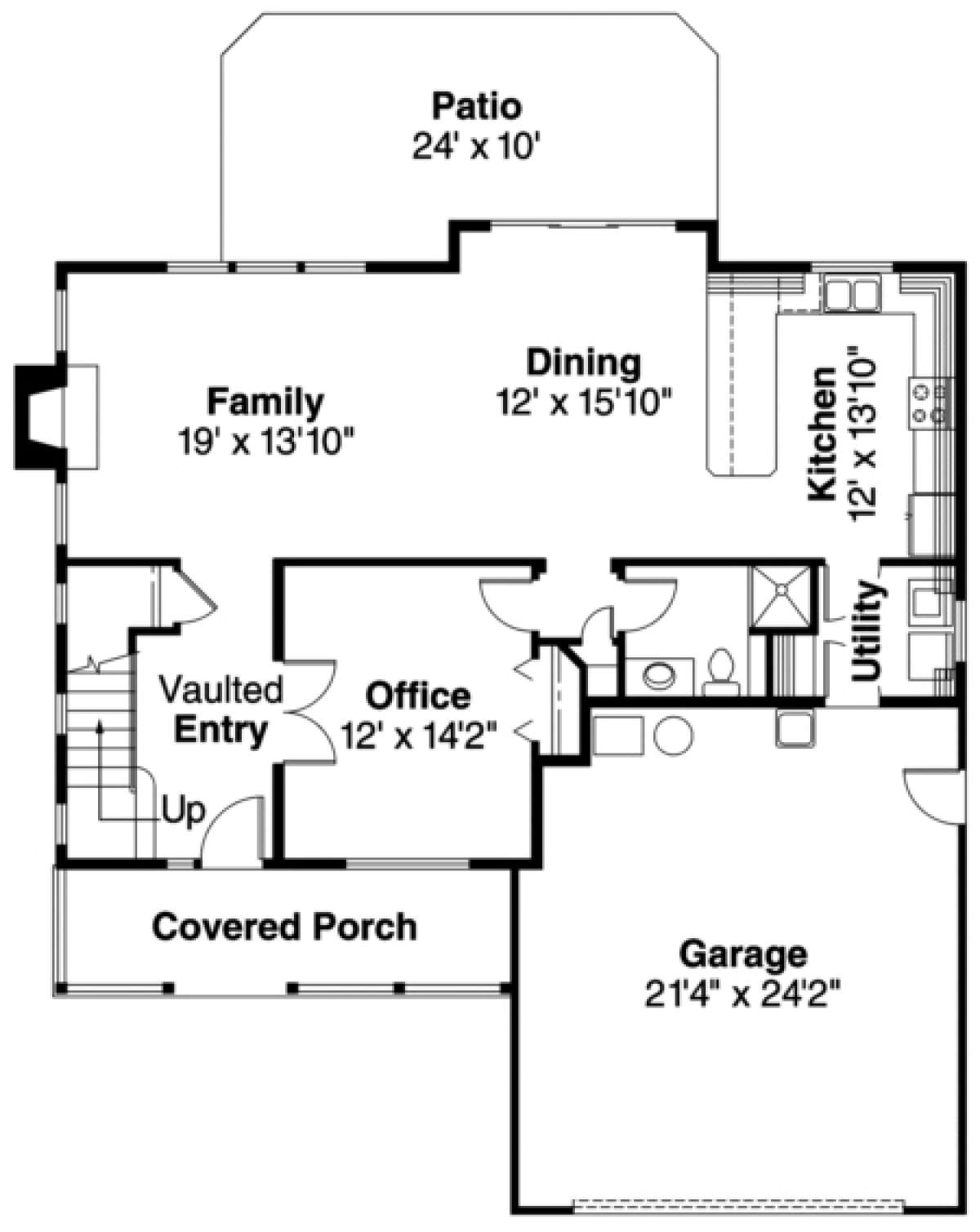 First Floor for House Plan #035-00289