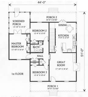 Floorplan 1 for House Plan #1776-00017