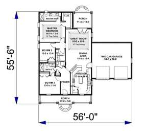 Floorplan 1 for House Plan #1776-00020