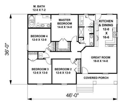 Floorplan 1 for House Plan #1776-00024
