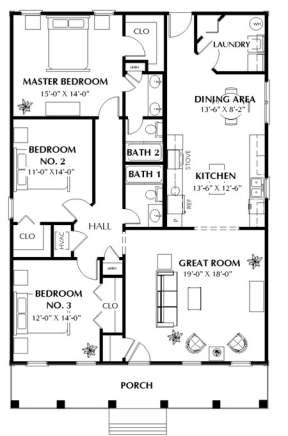 Floorplan 1 for House Plan #1776-00028