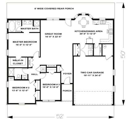Floorplan 1 for House Plan #1776-00029