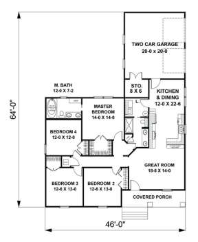 Floorplan 1 for House Plan #1776-00030