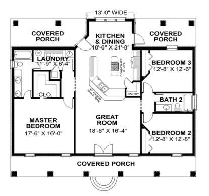 Main Floor  for House Plan #1776-00032