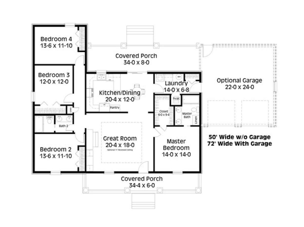 Floorplan 1 for House Plan #1776-00036