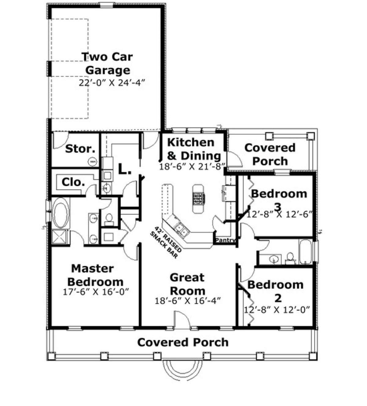 Floorplan 1 for House Plan #1776-00037