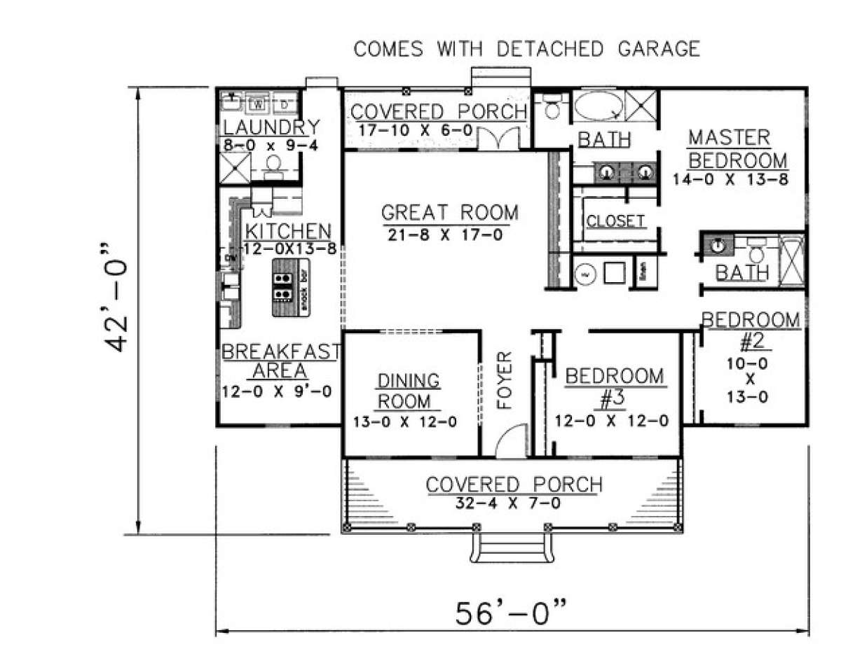 Floorplan 1 for House Plan #1776-00038