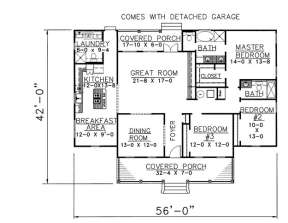 Floorplan 1 for House Plan #1776-00038