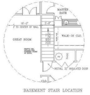 Basement Stairs Location for House Plan #1776-00039