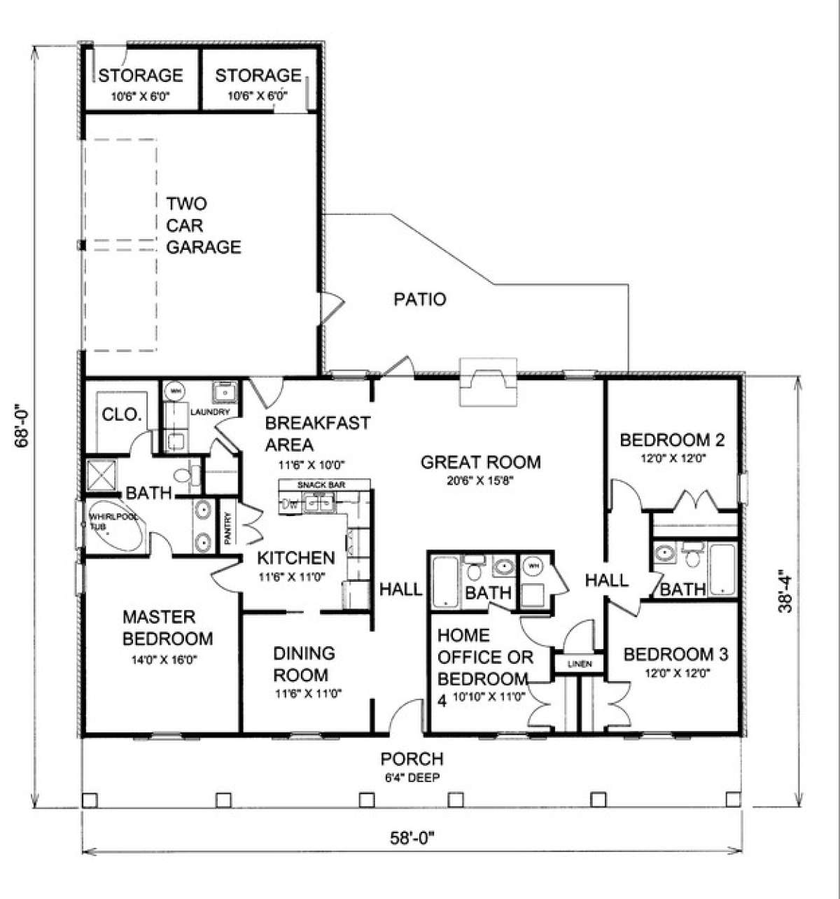 Floorplan 1 for House Plan #1776-00041