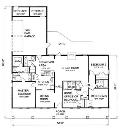 Floorplan1 for House Plan #1776-00041
