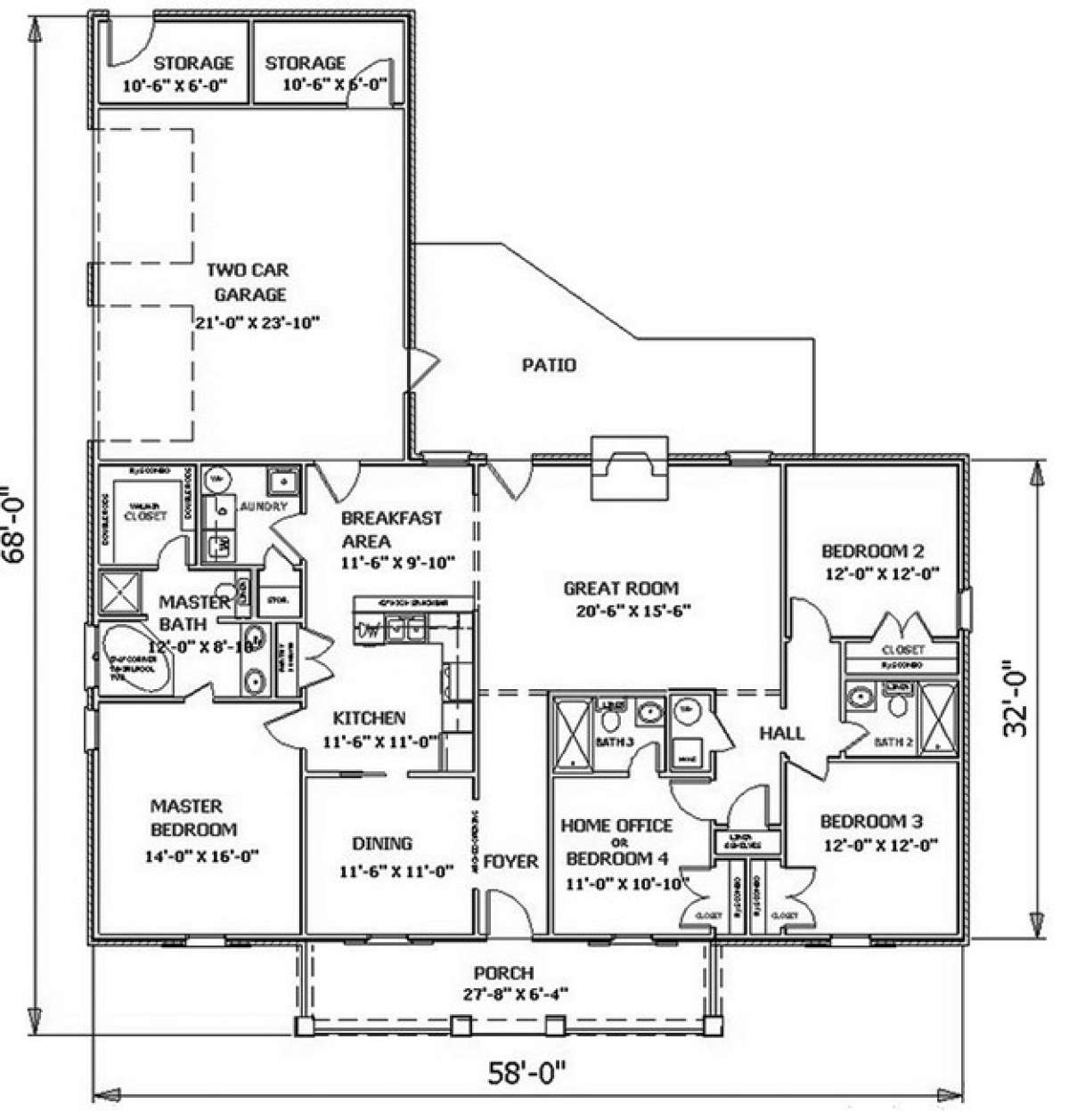 Floorplan 1 for House Plan #1776-00042